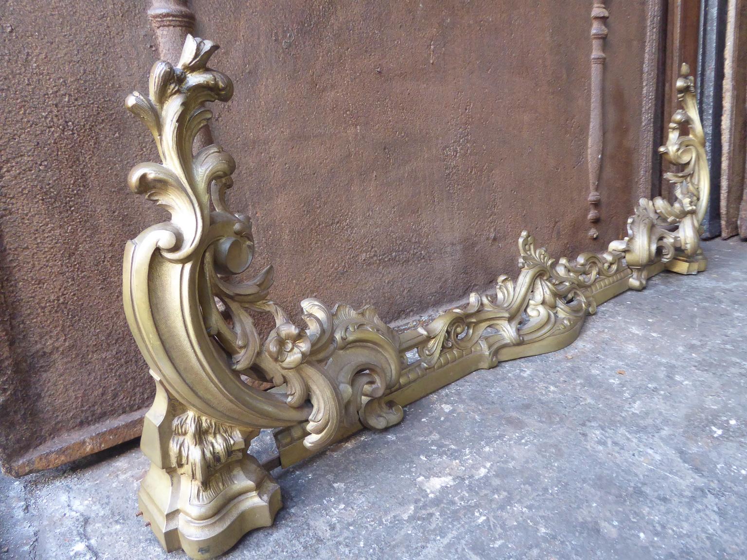 Wrought Iron 19th Century French Fireplace Fender