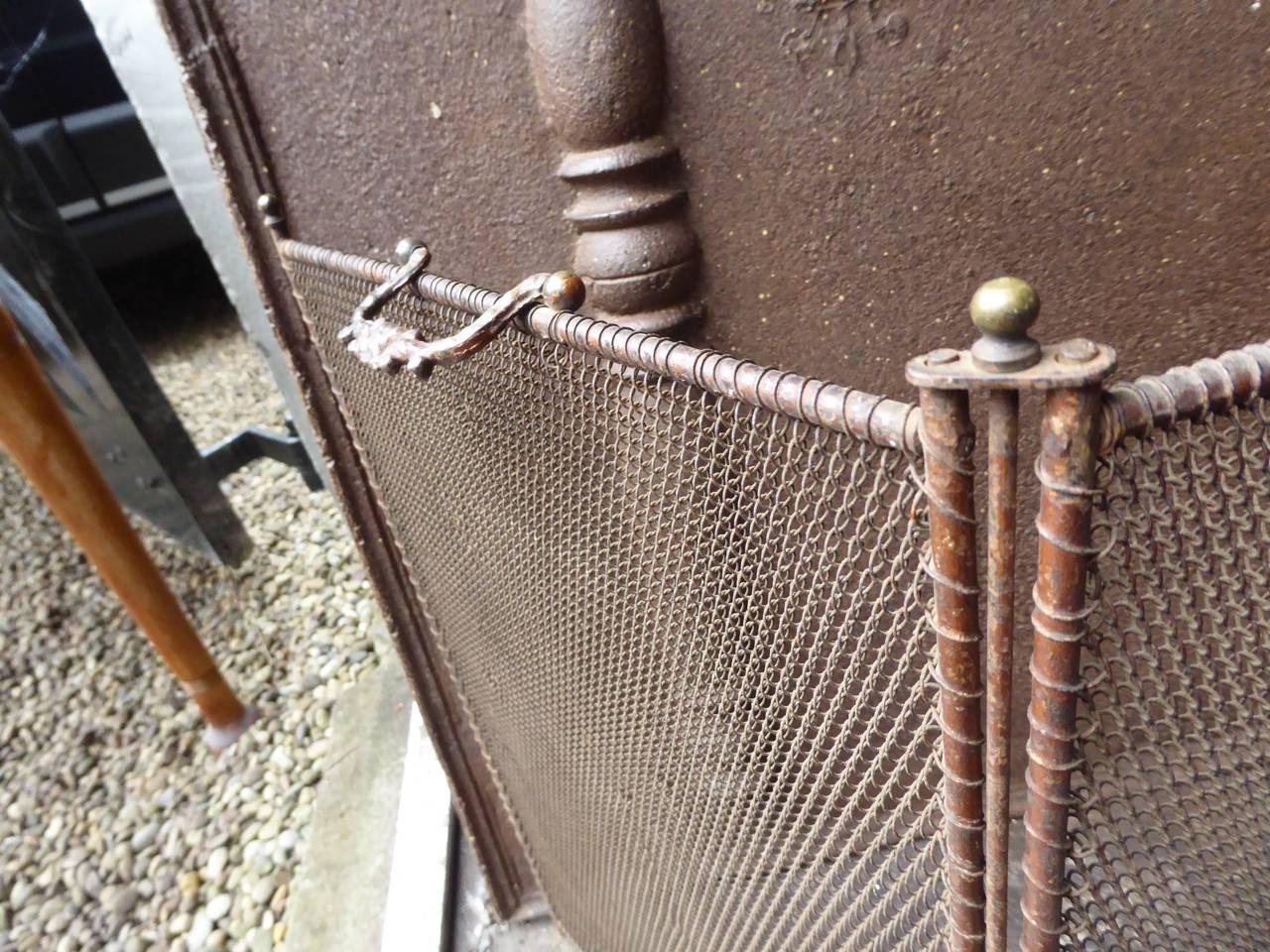Iron 19th Century, French Fireplace Screen or Fire Screen