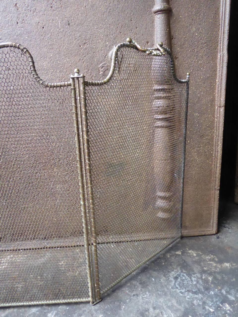Brass 19th century French Fireplace Screen or Fire Screen
