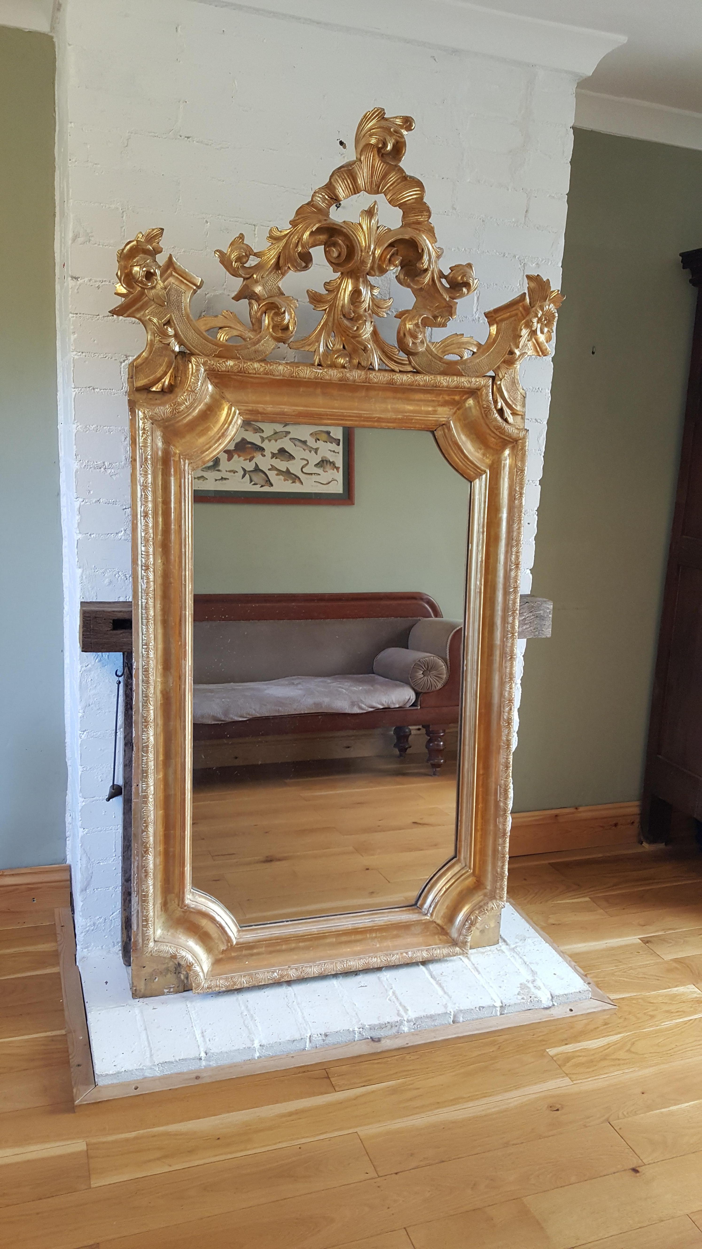 19th Century French Fireplace / Wall Mirror In Good Condition For Sale In Godstone, GB