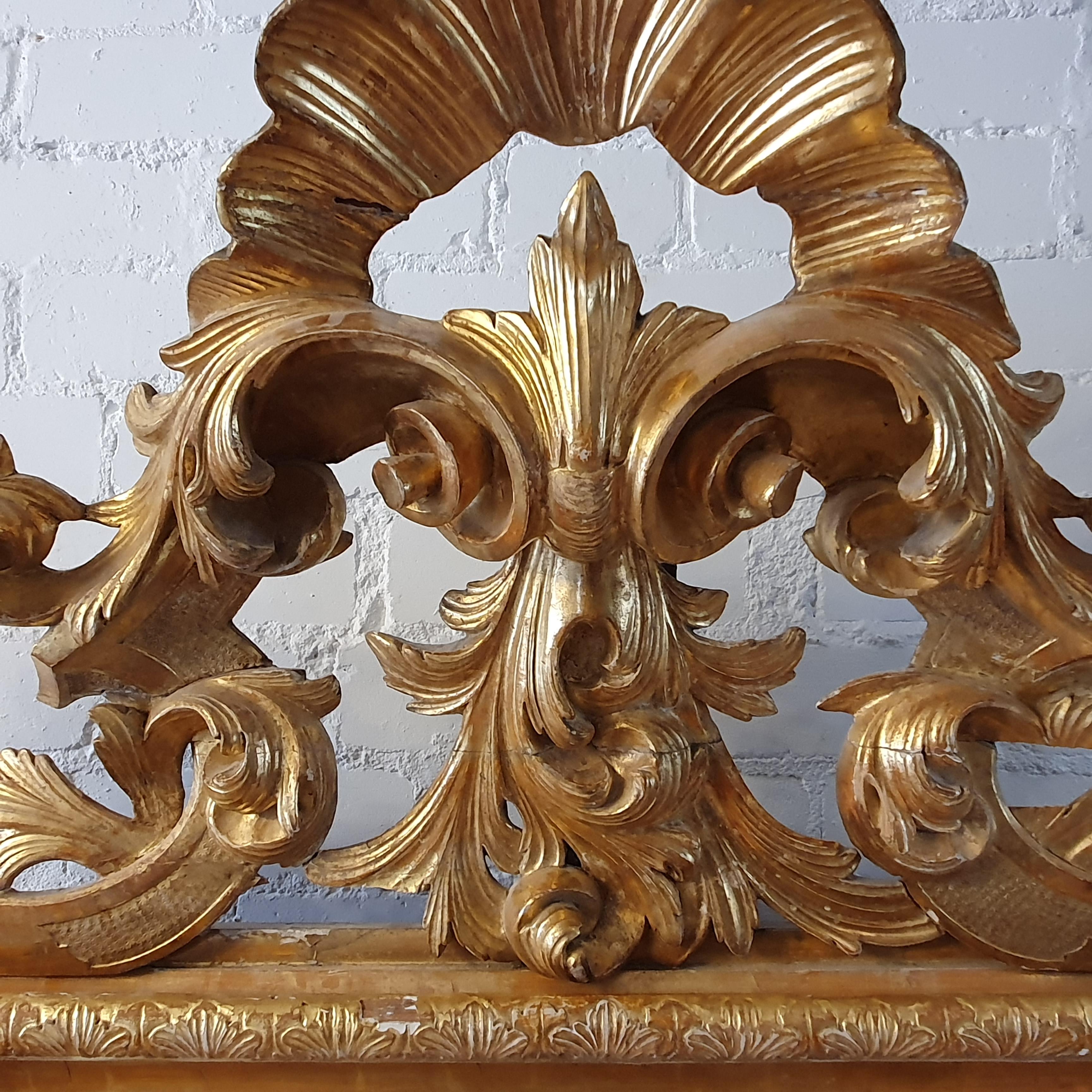 19th Century French Fireplace / Wall Mirror For Sale 2