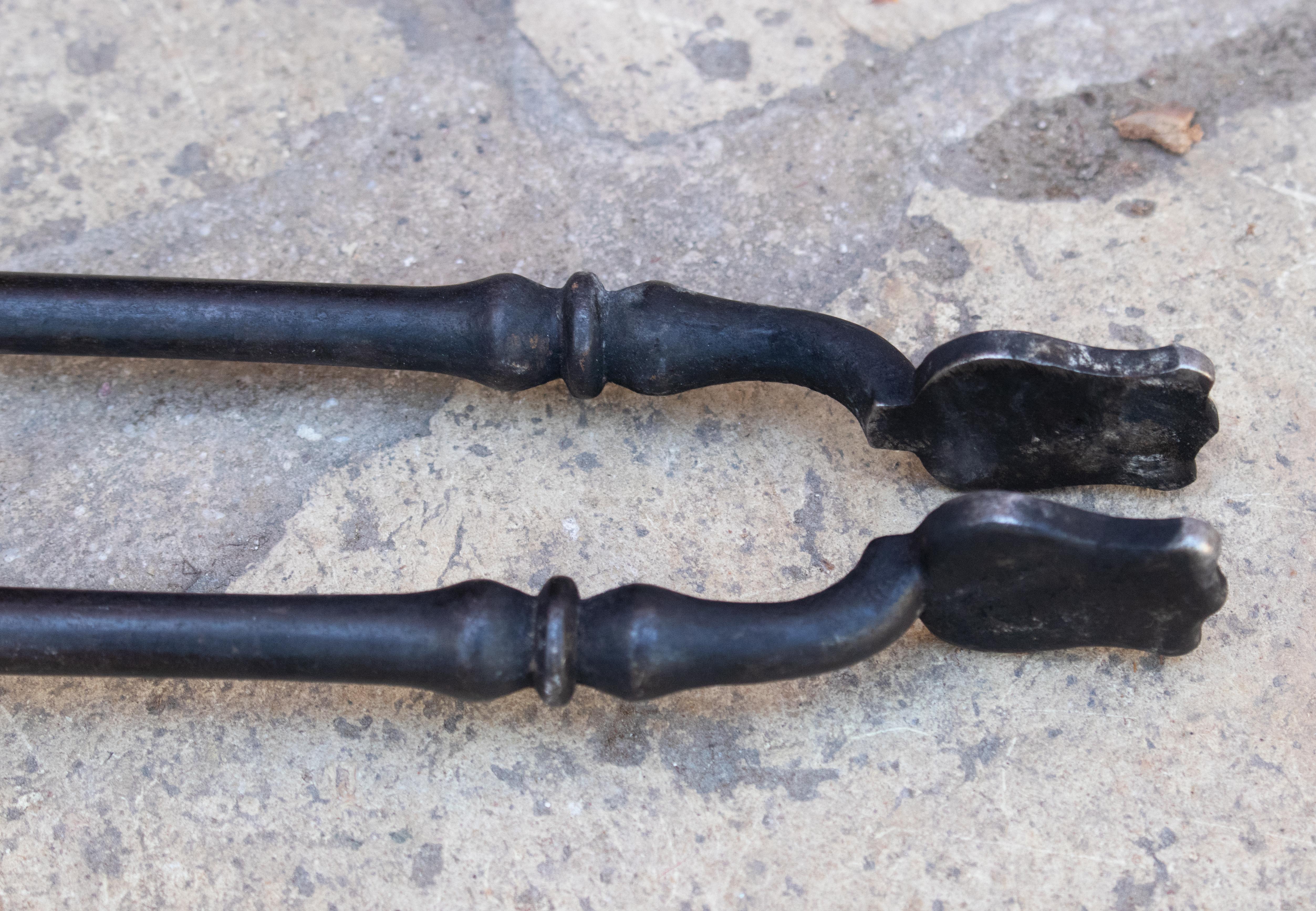 19th Century French Fireplace Wrought iron Tool Set 4