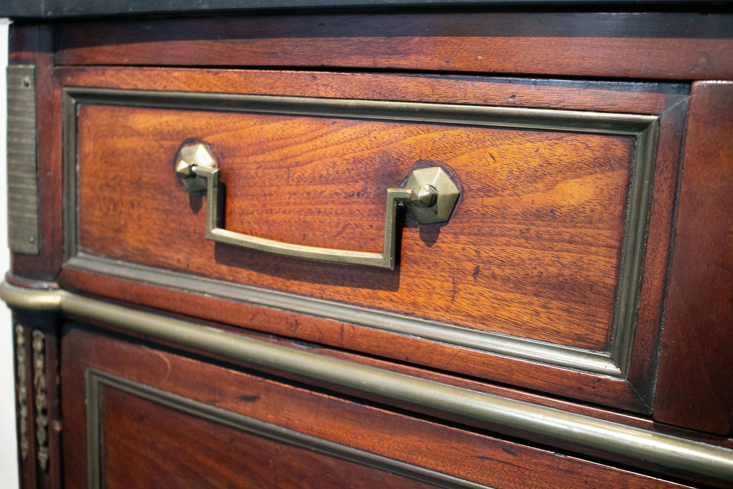 19th Century French Five-Drawer Chest with Bronze Decorations For Sale 8