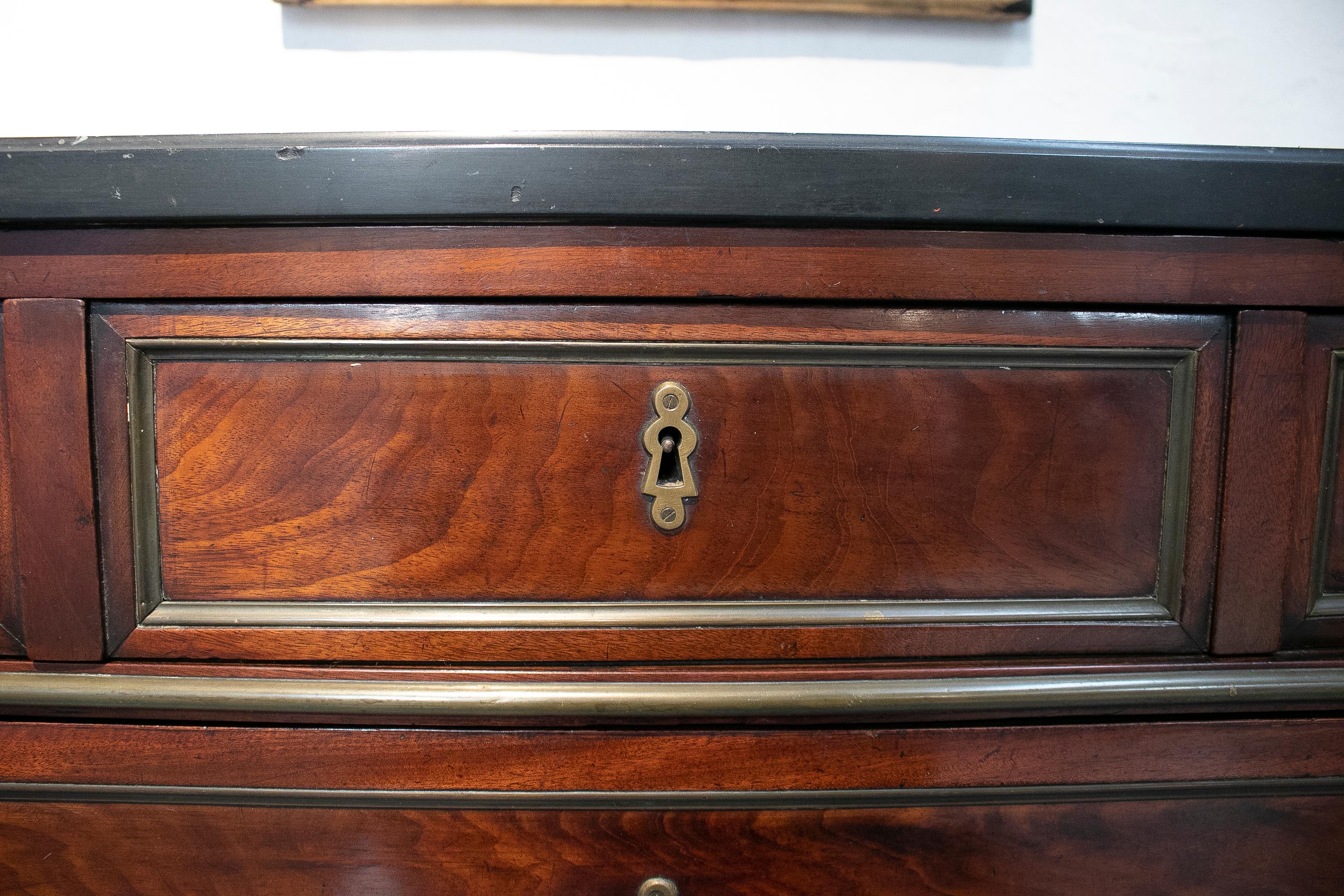 19th Century French Five-Drawer Chest with Bronze Decorations For Sale 10