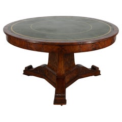 19th Century French Flame Mahogany Drum Table