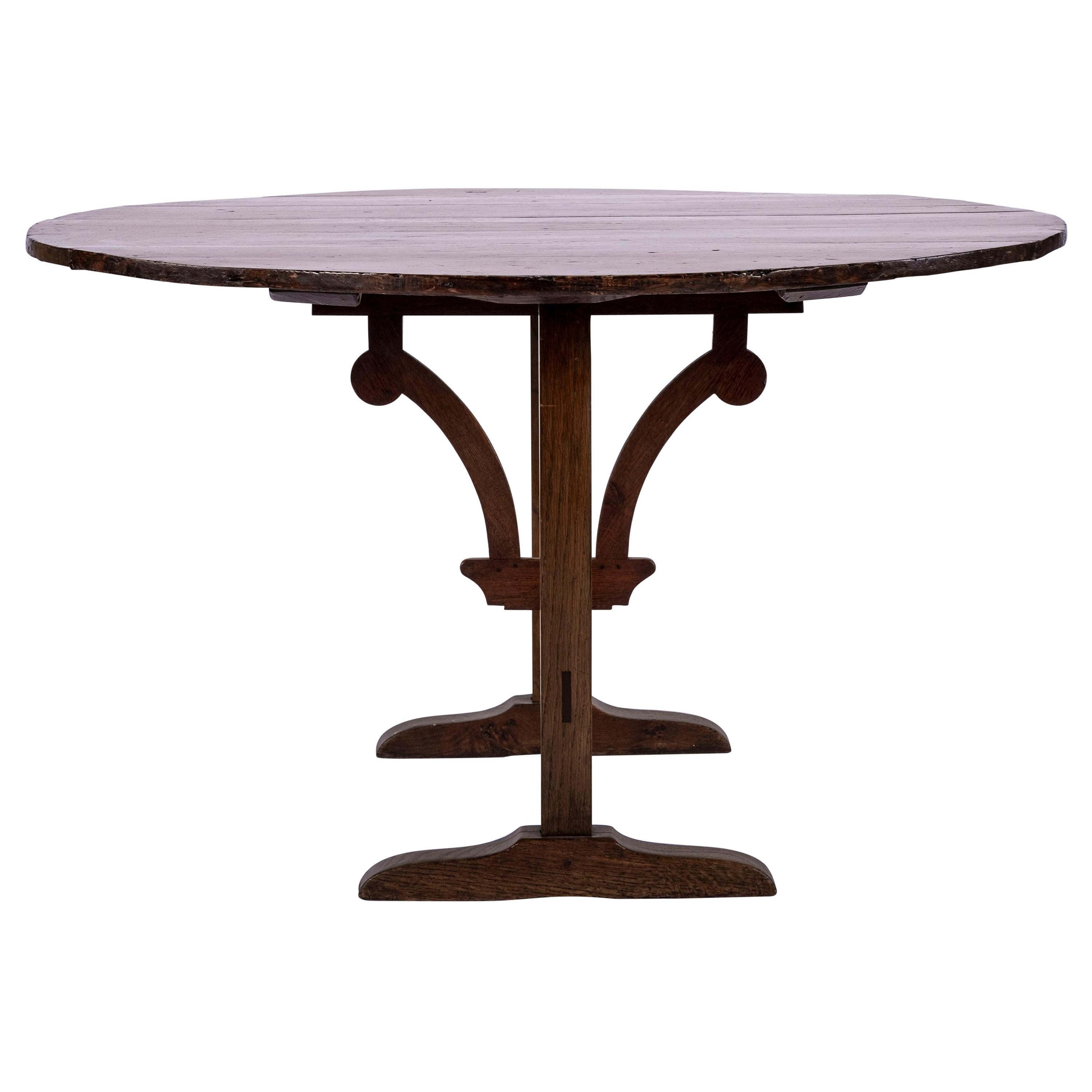 19th Century French Flip Top Wine Table For Sale