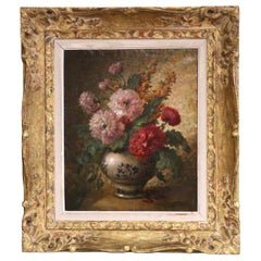 Französisches Blumenstillleben aus dem 19. Jahrhundert, Öl auf Leinwand, von Gaston Boucher
