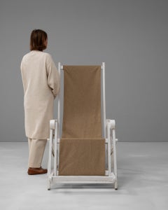 19th Century French Folding Director Chair with Tan Canvas Seat