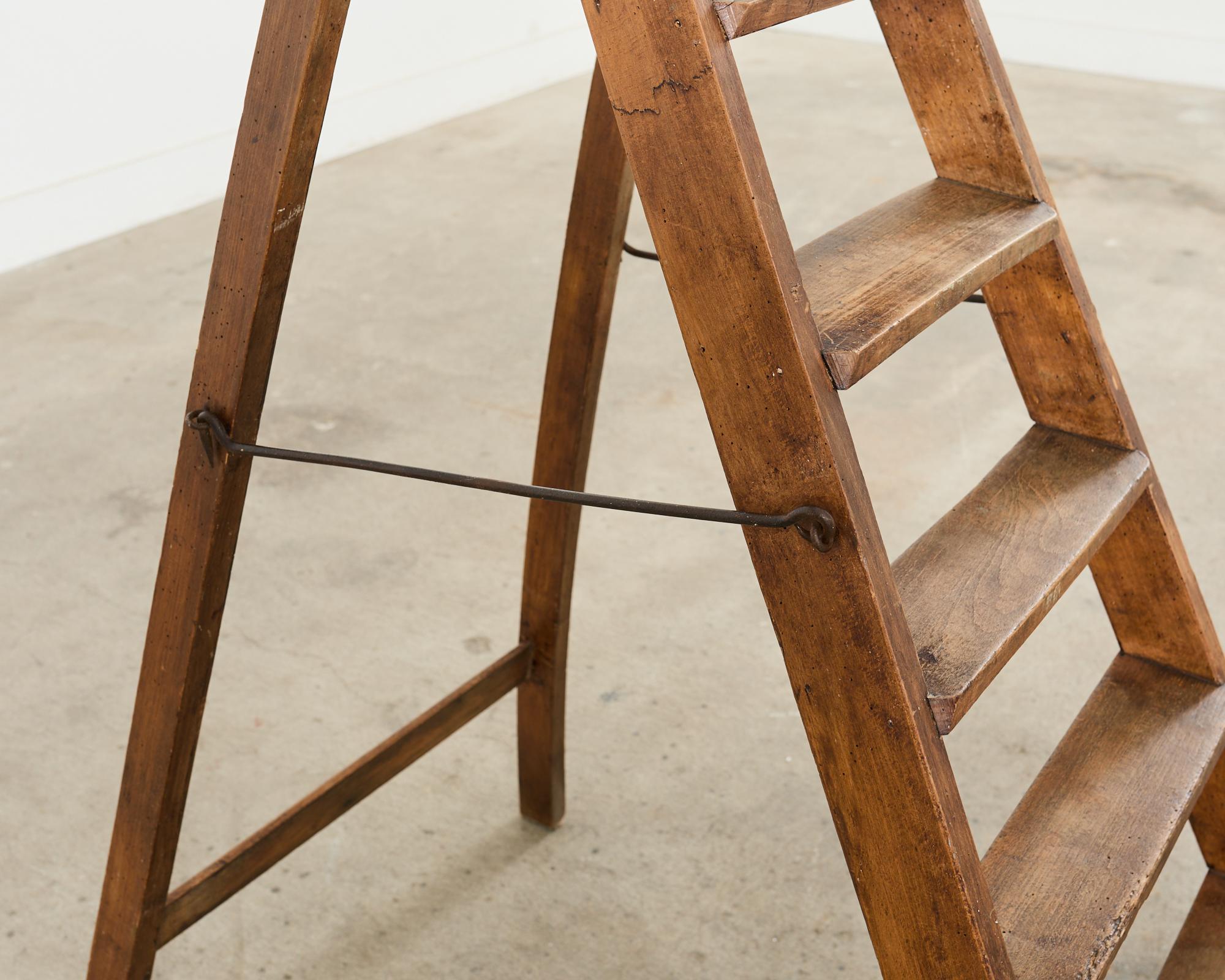 19th Century French Folding Library Step Ladder For Sale 6