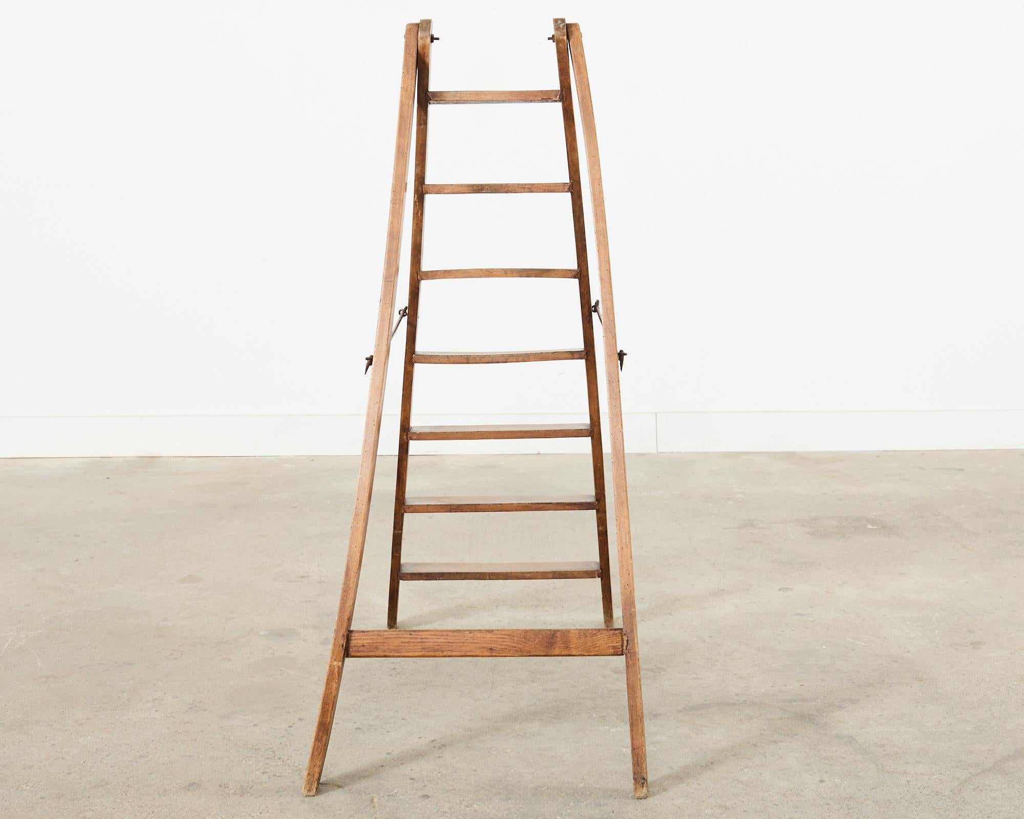 19th Century French Folding Library Step Ladder For Sale 11