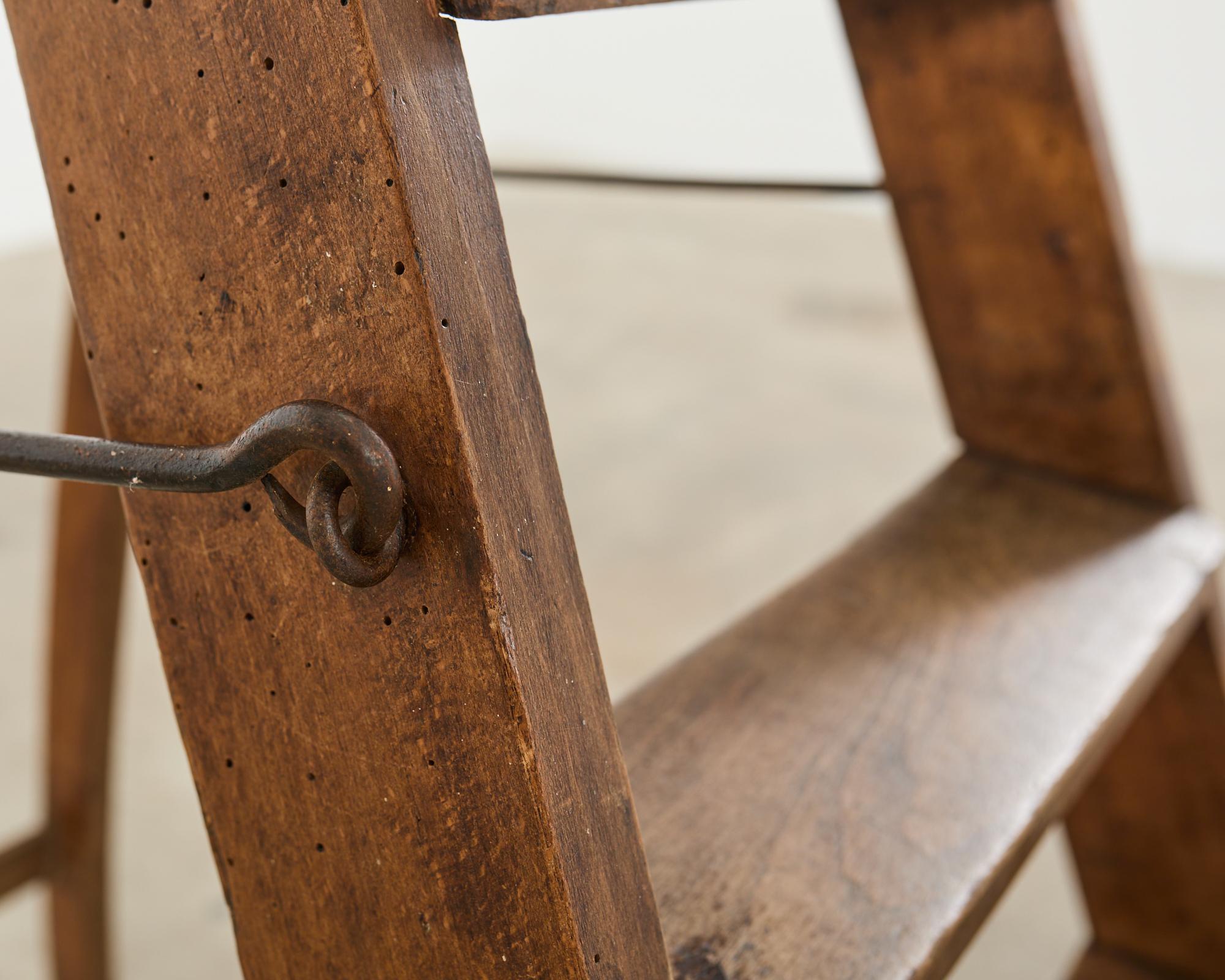 19th Century French Folding Library Step Ladder For Sale 3