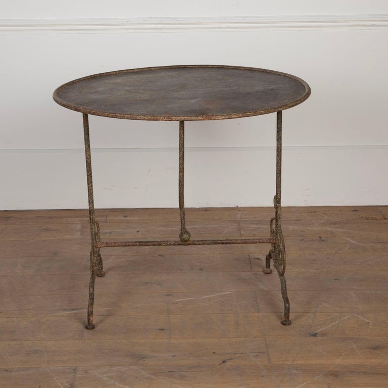 19th Century French Folding Metal Table For Sale at 1stDibs
