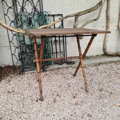 19th century French folding table in faux bamboo