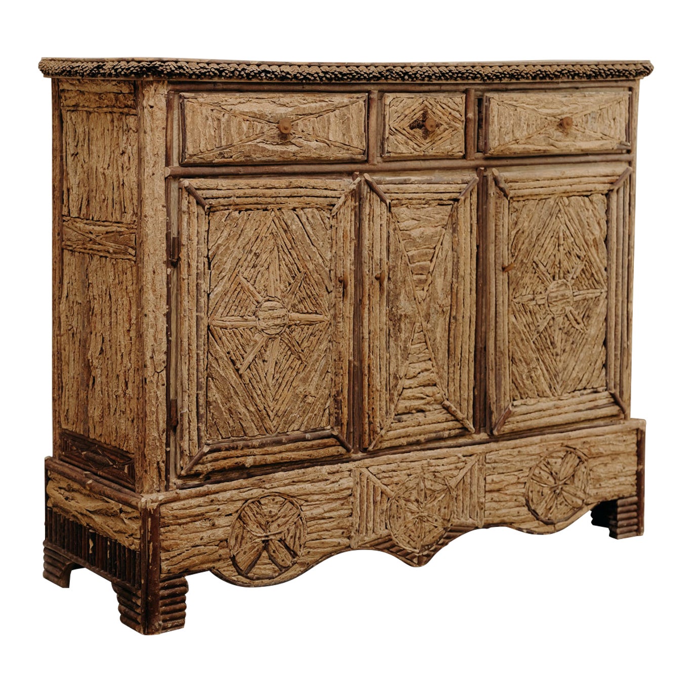 19th century French folk art buffet For Sale