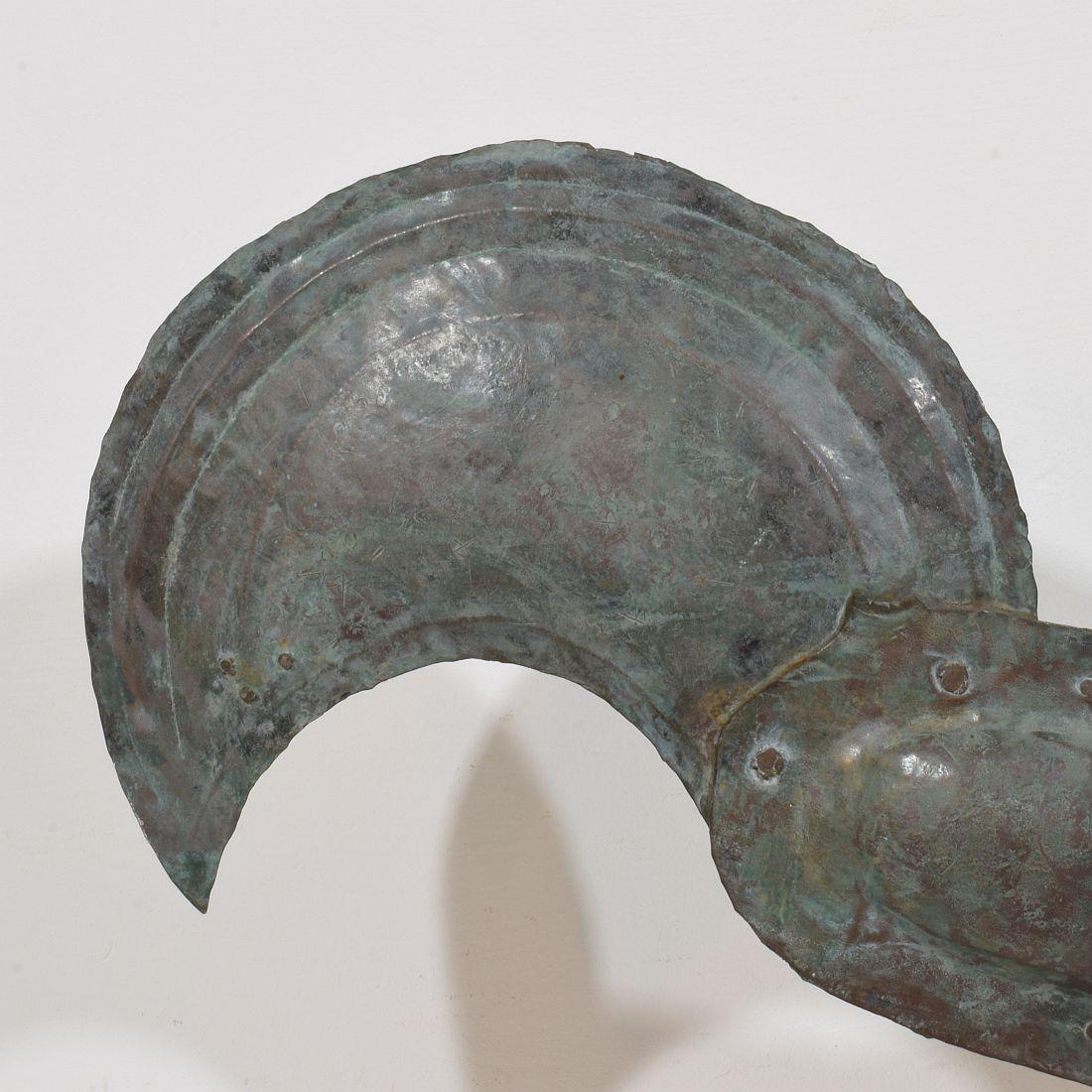 19ème siècle, art populaire français Coq en cuivre, girouette en vente 2