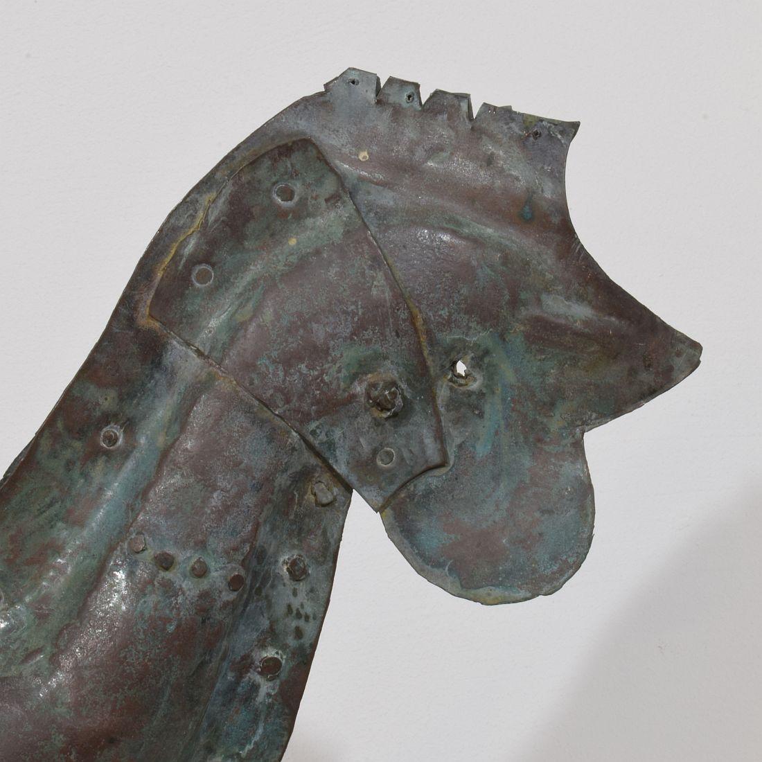 19ème siècle, art populaire français Coq en cuivre, girouette en vente 5