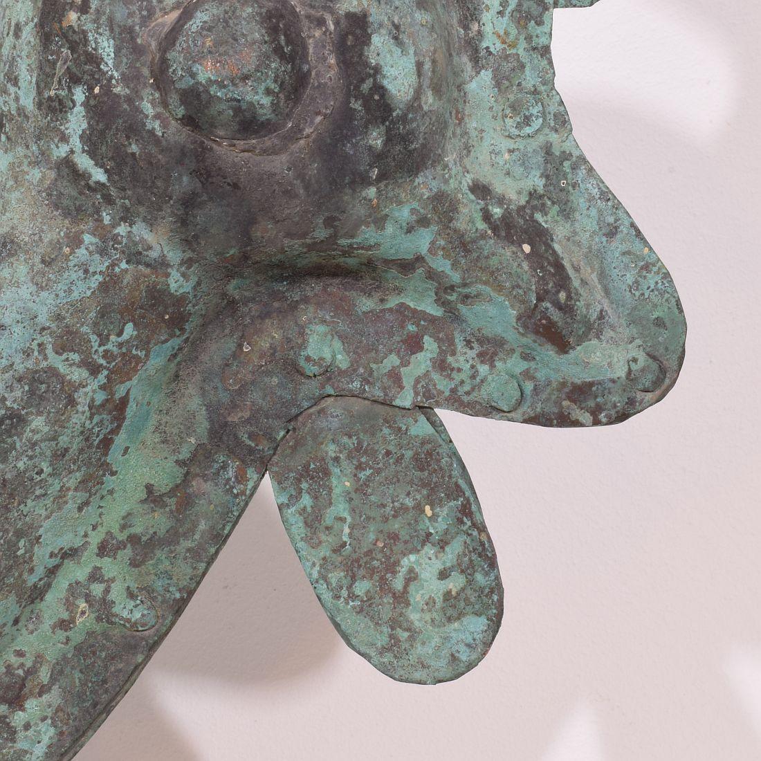 19th Century, French Folk Art Copper Rooster, Weathervane For Sale 11
