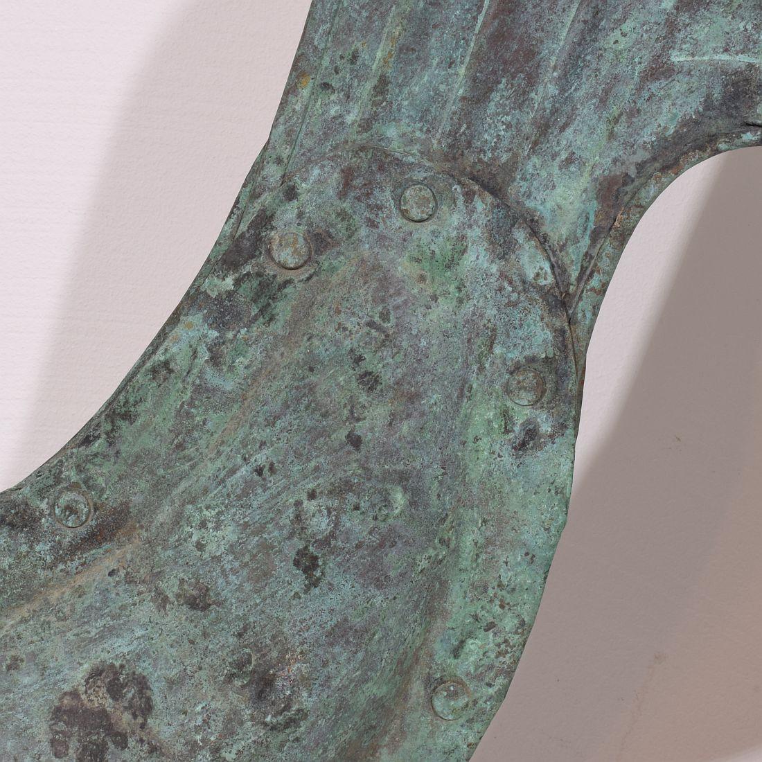 19th Century, French Folk Art Copper Rooster, Weathervane For Sale 12