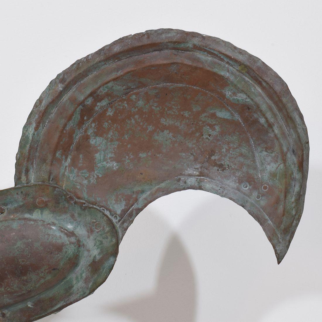 19ème siècle, art populaire français Coq en cuivre, girouette en vente 9