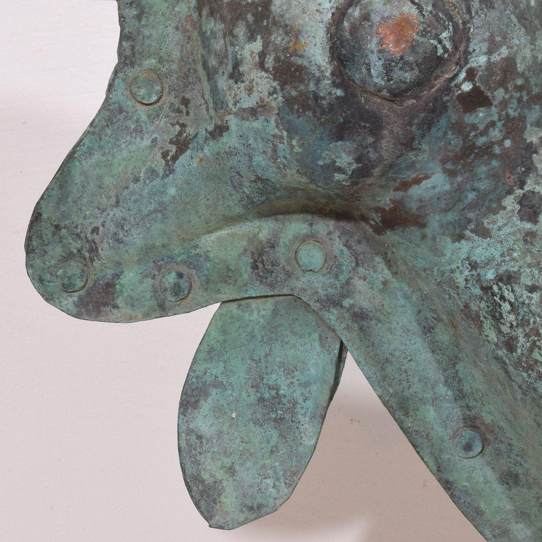19th Century, French Folk Art Copper Rooster, Weathervane For Sale 13