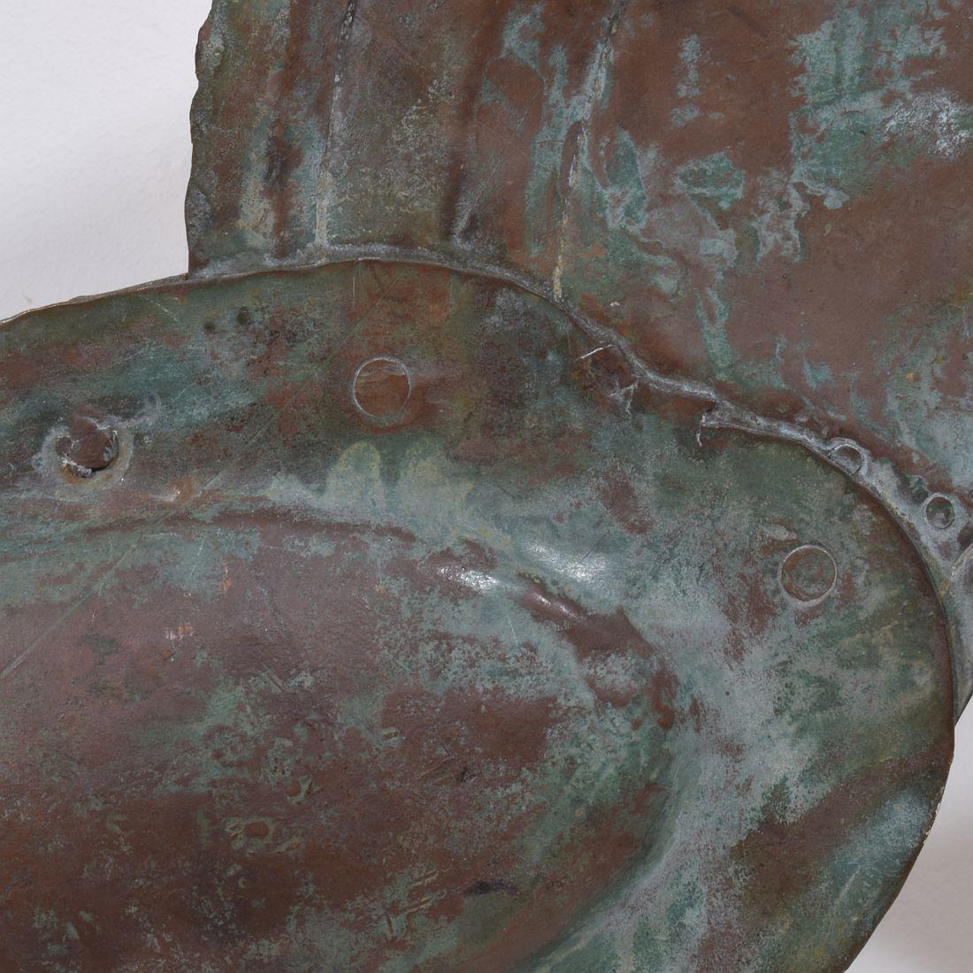 19ème siècle, art populaire français Coq en cuivre, girouette en vente 10