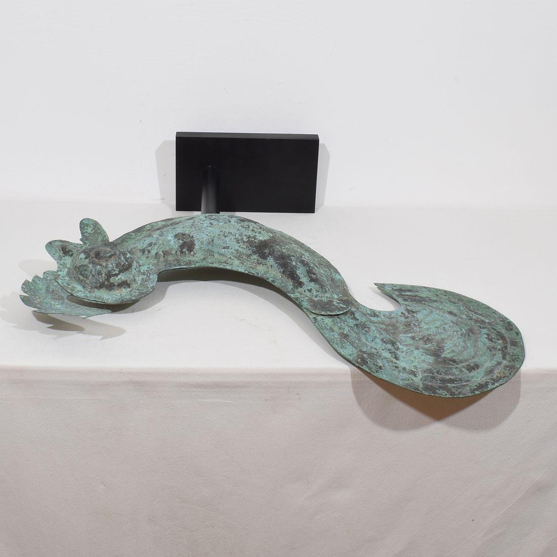 19th Century, French Folk Art Copper Rooster, Weathervane For Sale 14