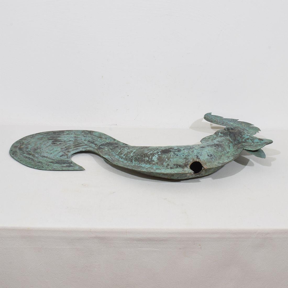 19th Century, French Folk Art Copper Rooster, Weathervane For Sale 15