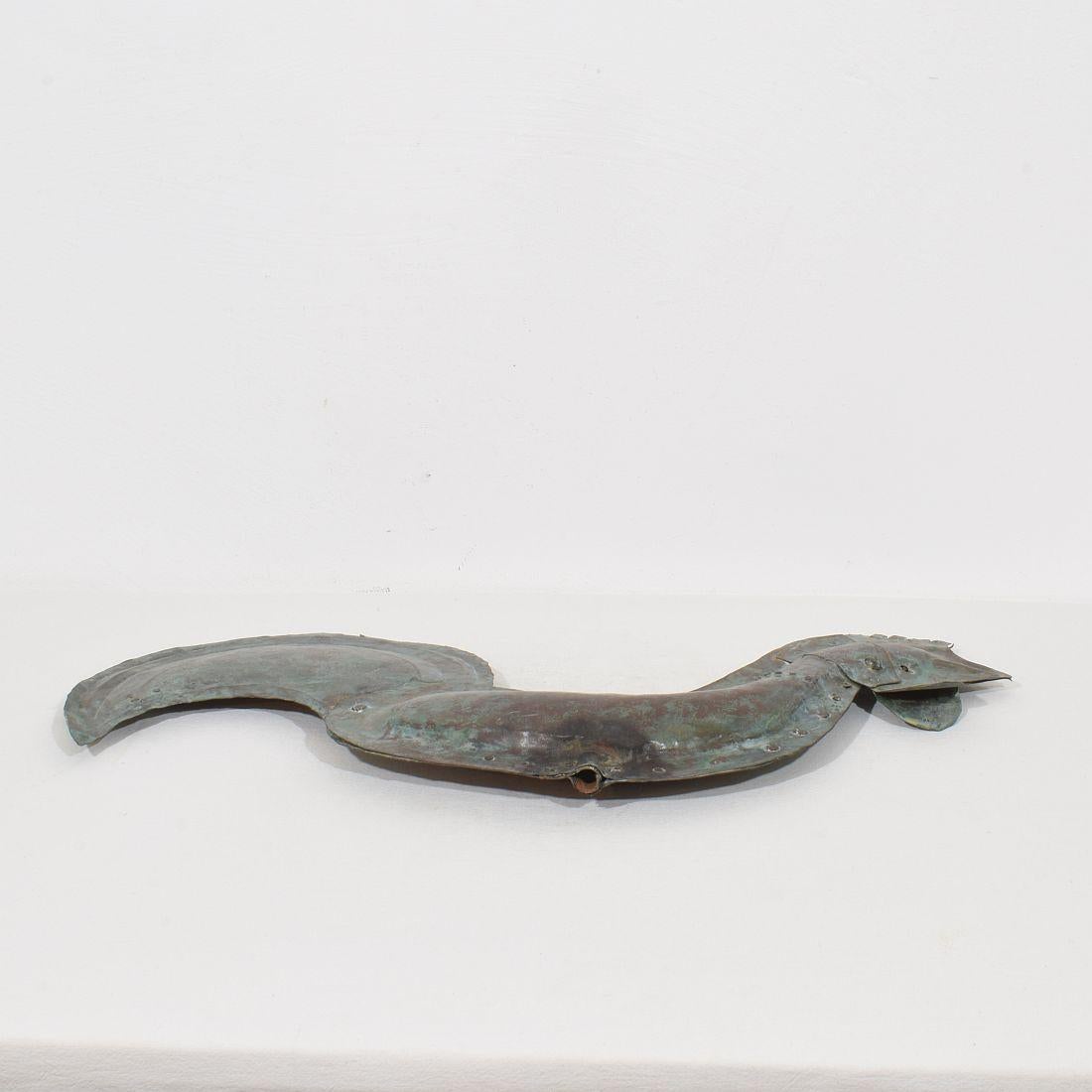 19ème siècle, art populaire français Coq en cuivre, girouette en vente 12