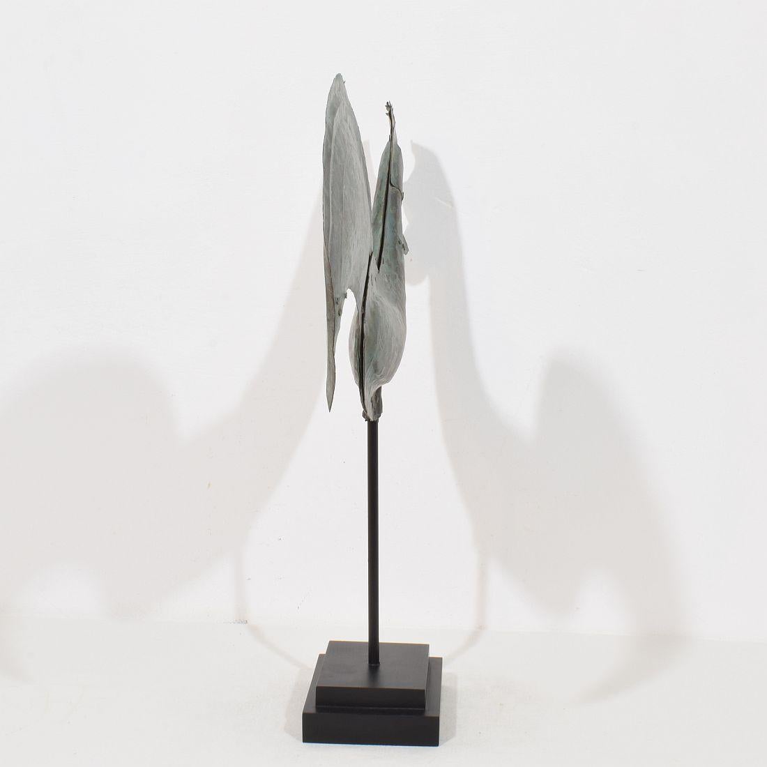 Français 19ème siècle, art populaire français Coq en cuivre, girouette en vente