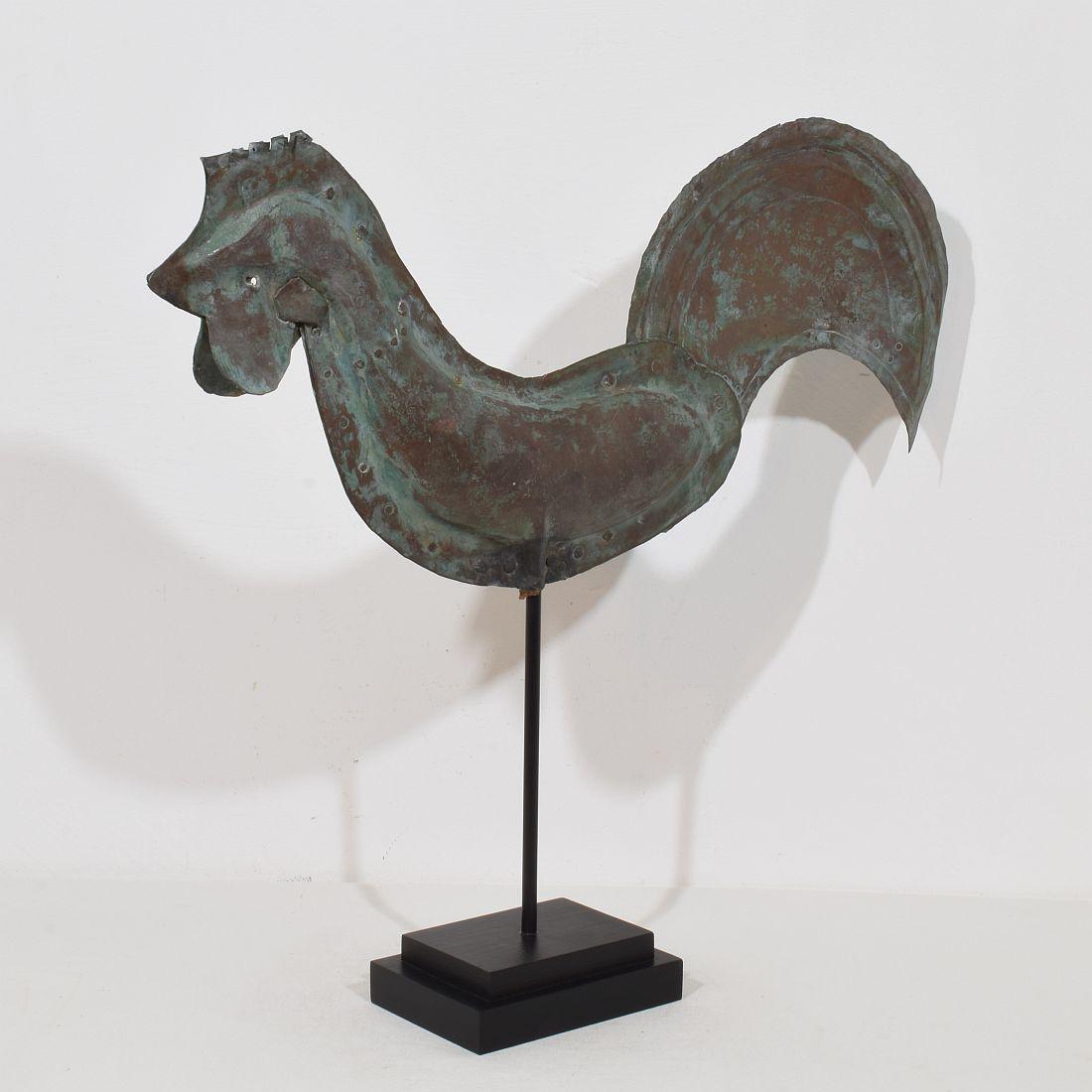 19th Century, French Folk Art Copper Rooster, Weathervane For Sale 2