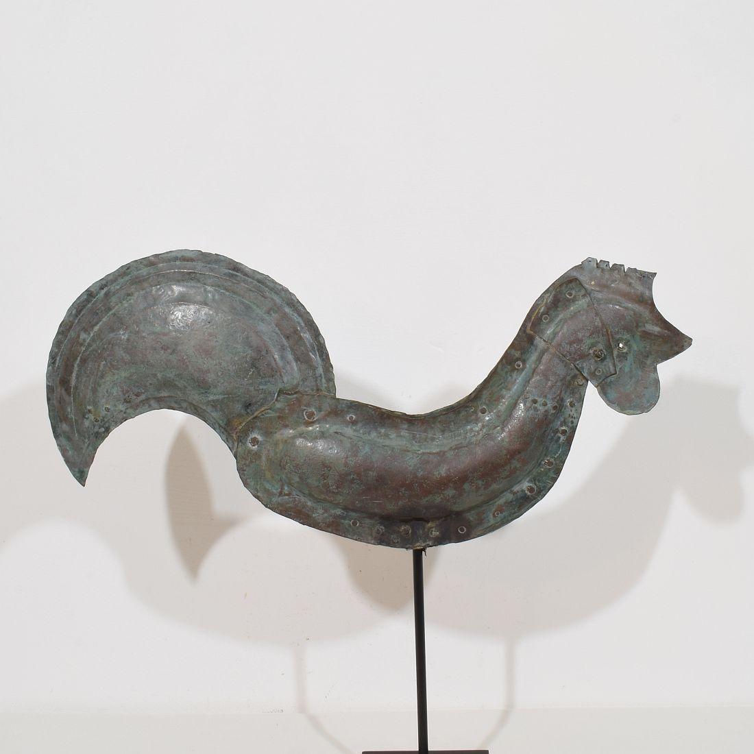 19th Century, French Folk Art Copper Rooster, Weathervane For Sale 4