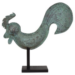 Gallo in rame, banderuola del XIX secolo, arte popolare francese