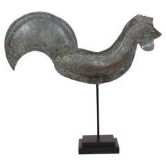 Gallo in rame, banderuola del XIX secolo, arte popolare francese