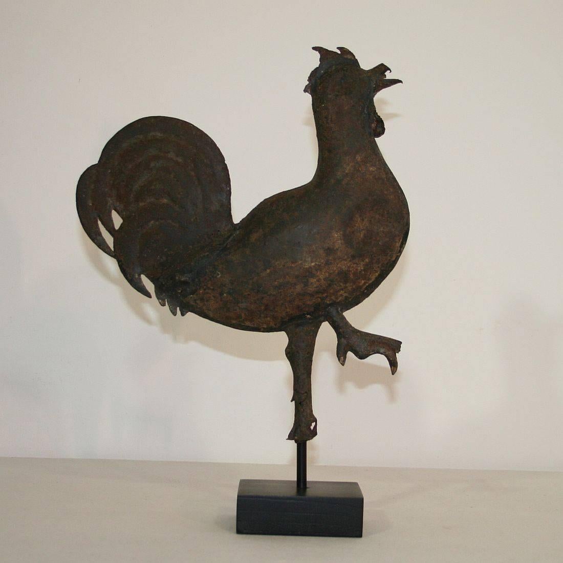 19th Century French Folk Art Iron Rooster Weathervane 1
