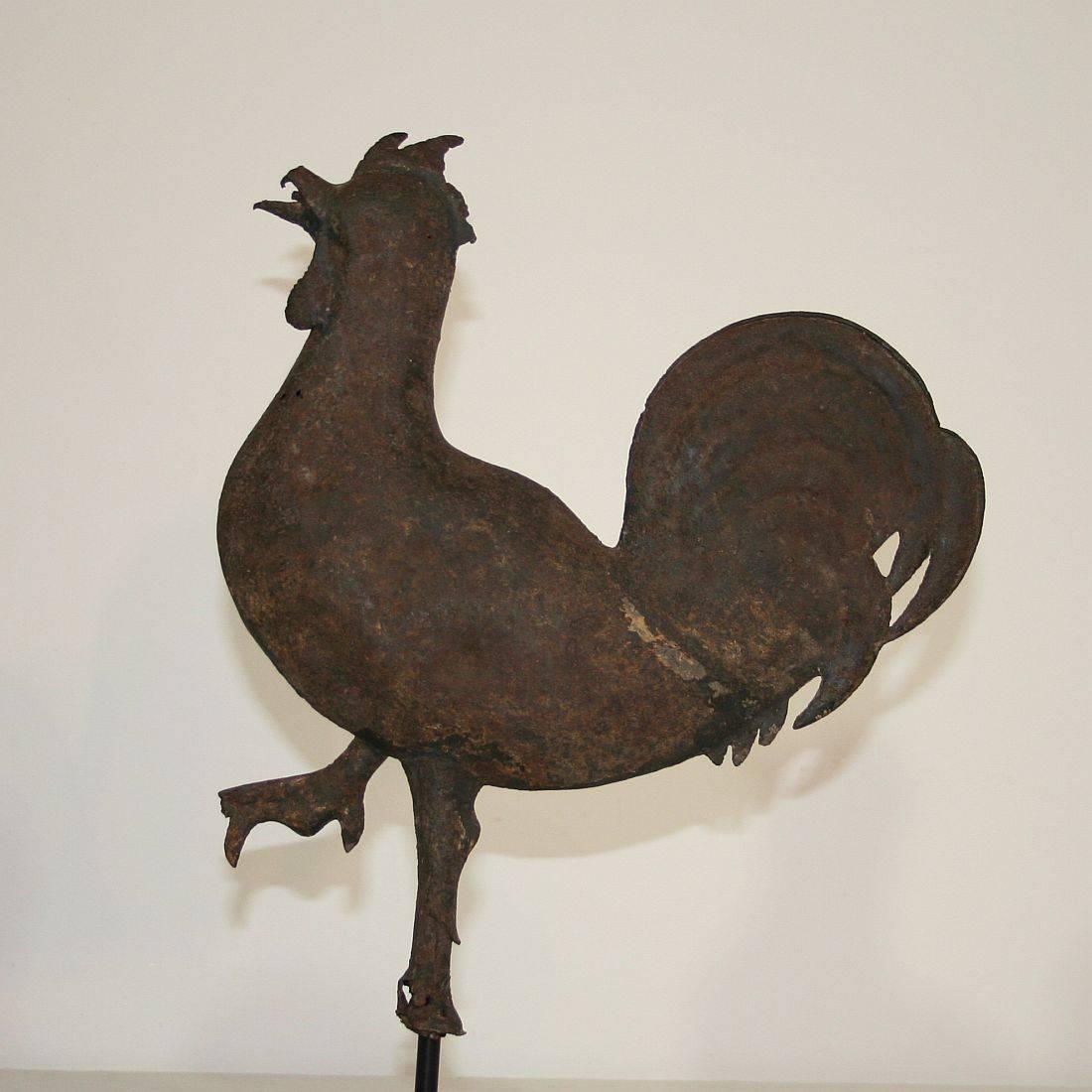 19th Century French Folk Art Iron Rooster Weathervane 3