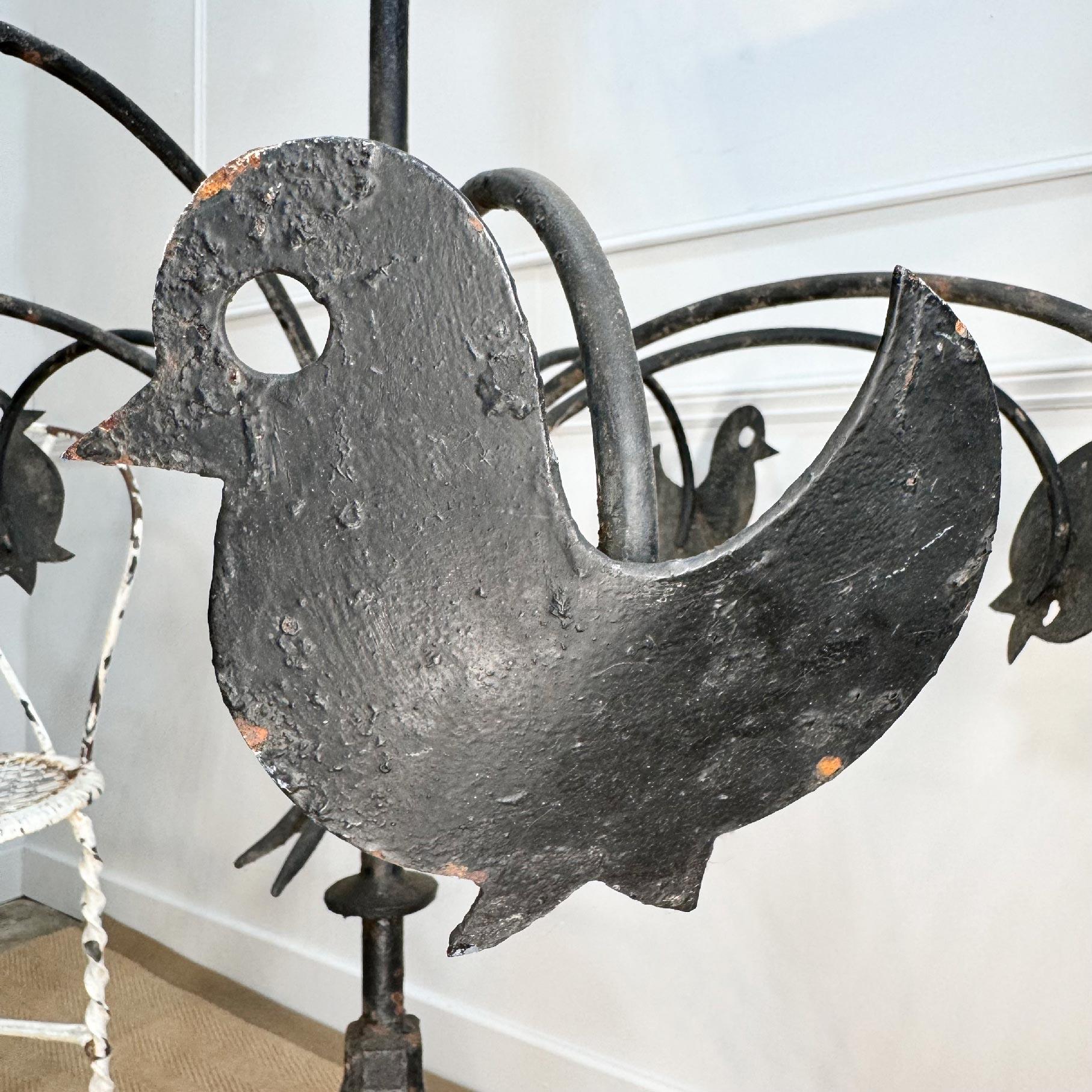 19th Century French Folk Art Iron Vane Hen and Chicks In Good Condition For Sale In Hastings, GB