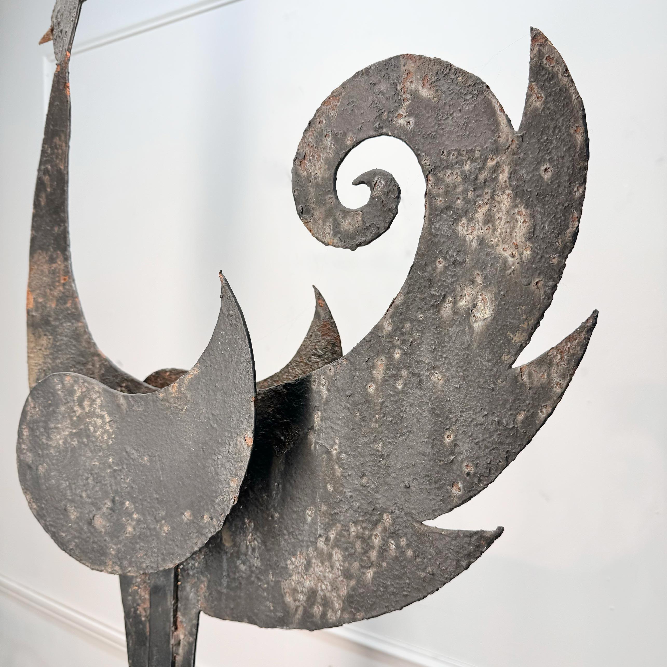 19th Century French Folk Art Iron Vane Hen and Chicks For Sale 3
