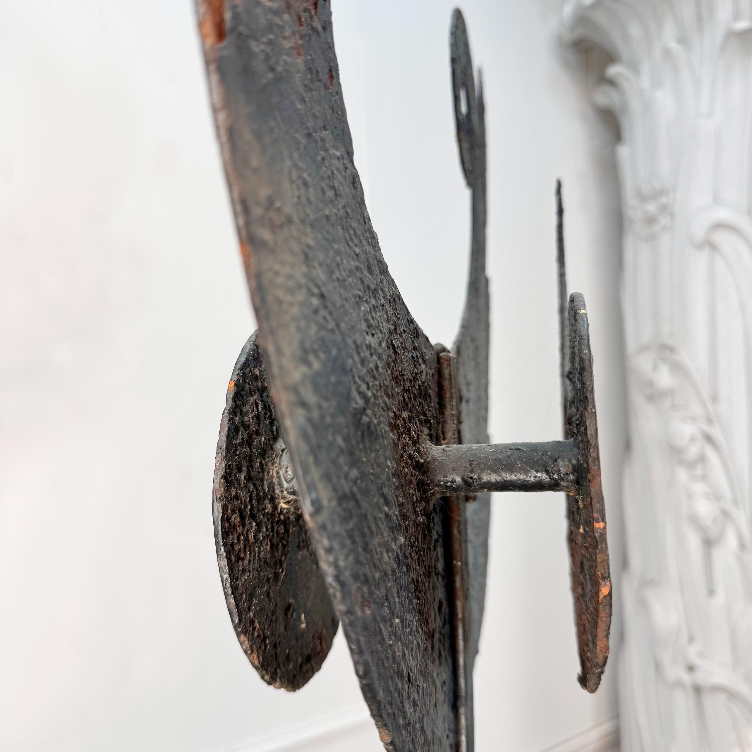 19th Century French Folk Art Iron Vane Hen and Chicks For Sale 5