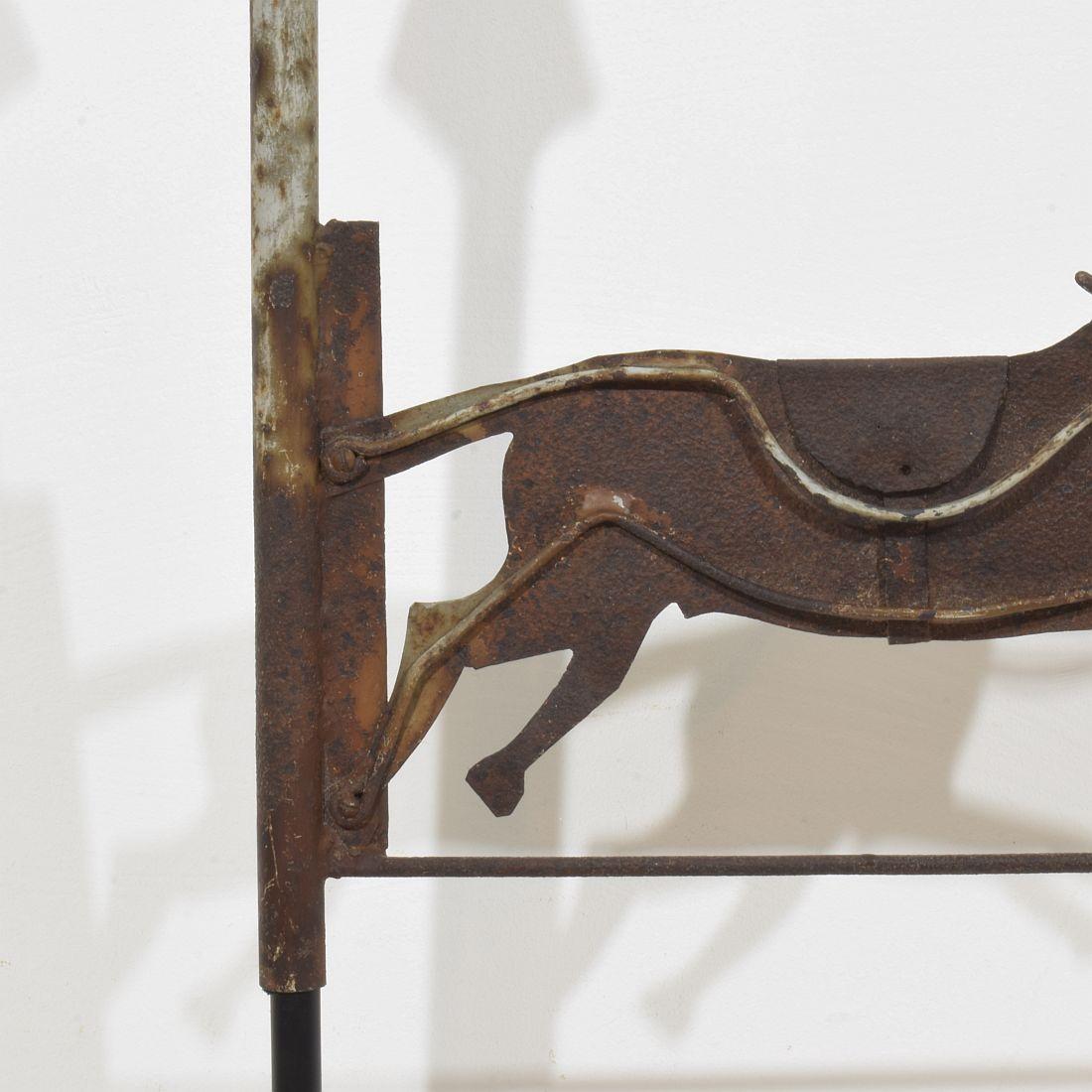 Cavallo di Metal Art del 19° secolo, banderuola per tetto 7