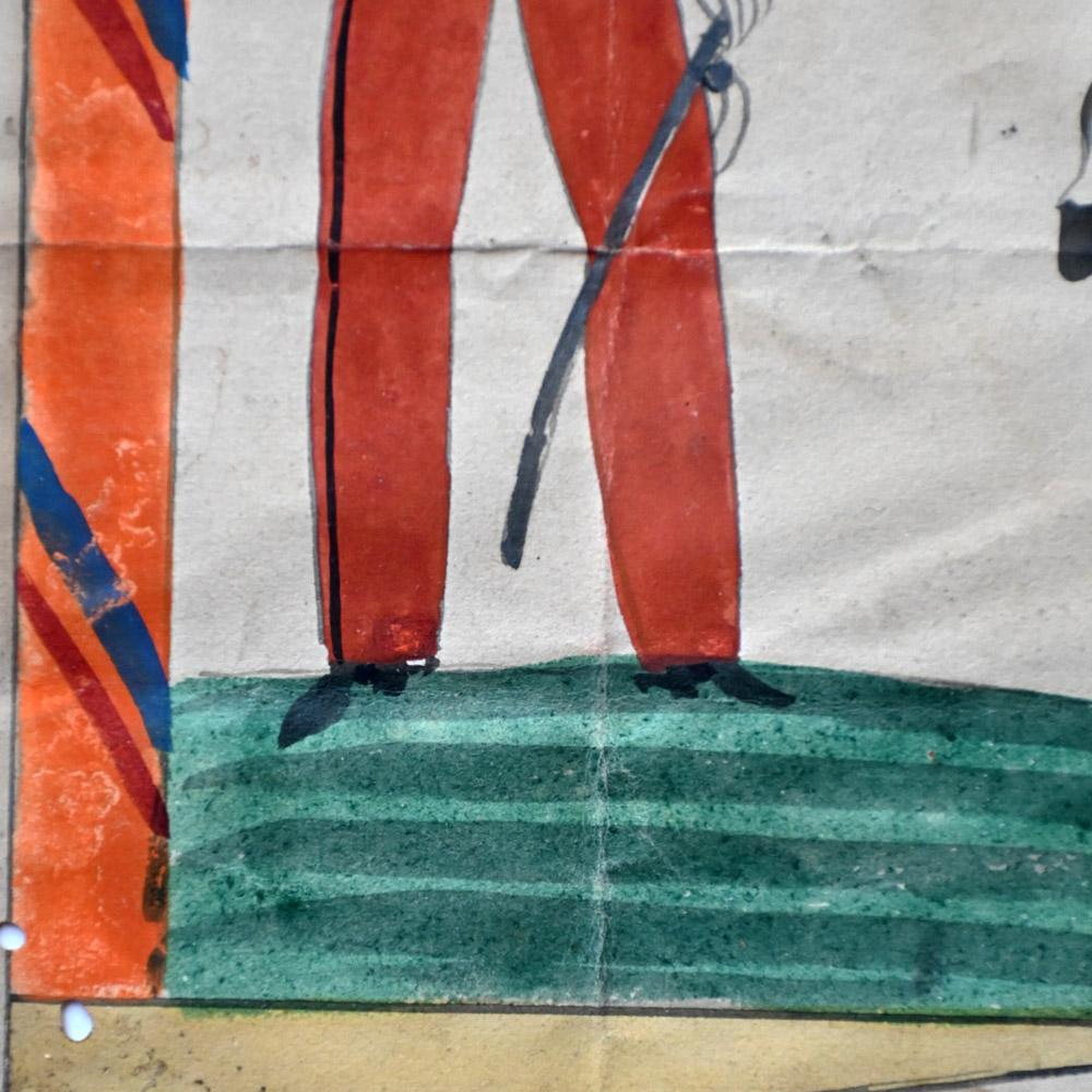 Pintura militaria de arte popular francés del siglo XIX Francés en venta