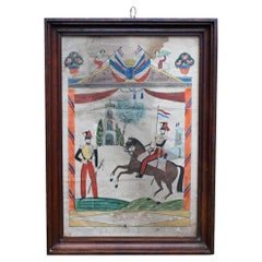 Tableau militaria d'art populaire français du 19e siècle
