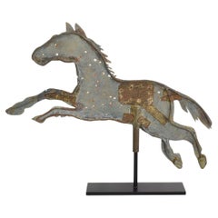 Épis de faîtage de girouette en zinc pour cheval d'art populaire français du 19ème siècle