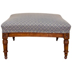 19th Century French Footstool, Ottoman, Concave Sides