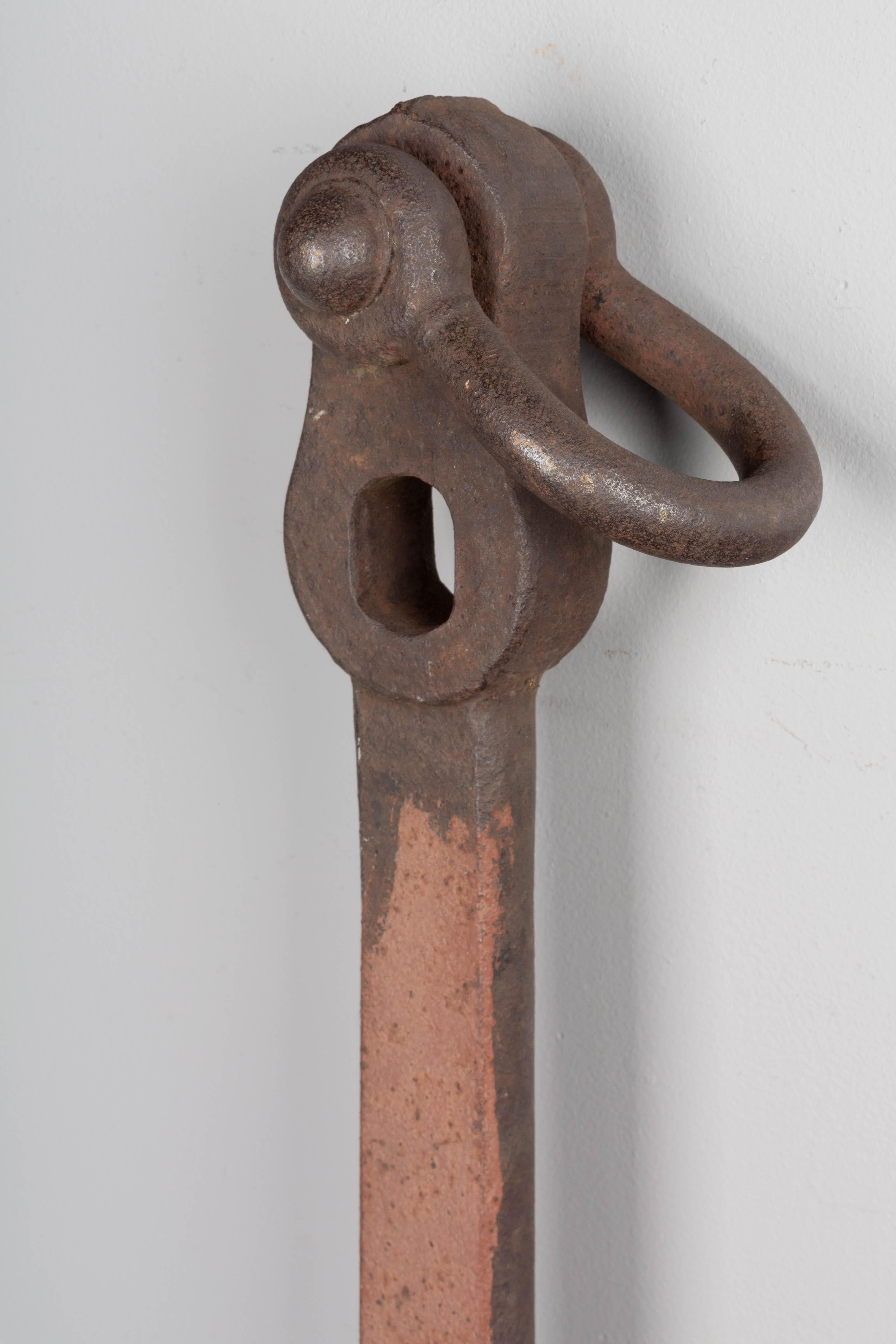 19th Century French Forged Iron Anchor For Sale 2