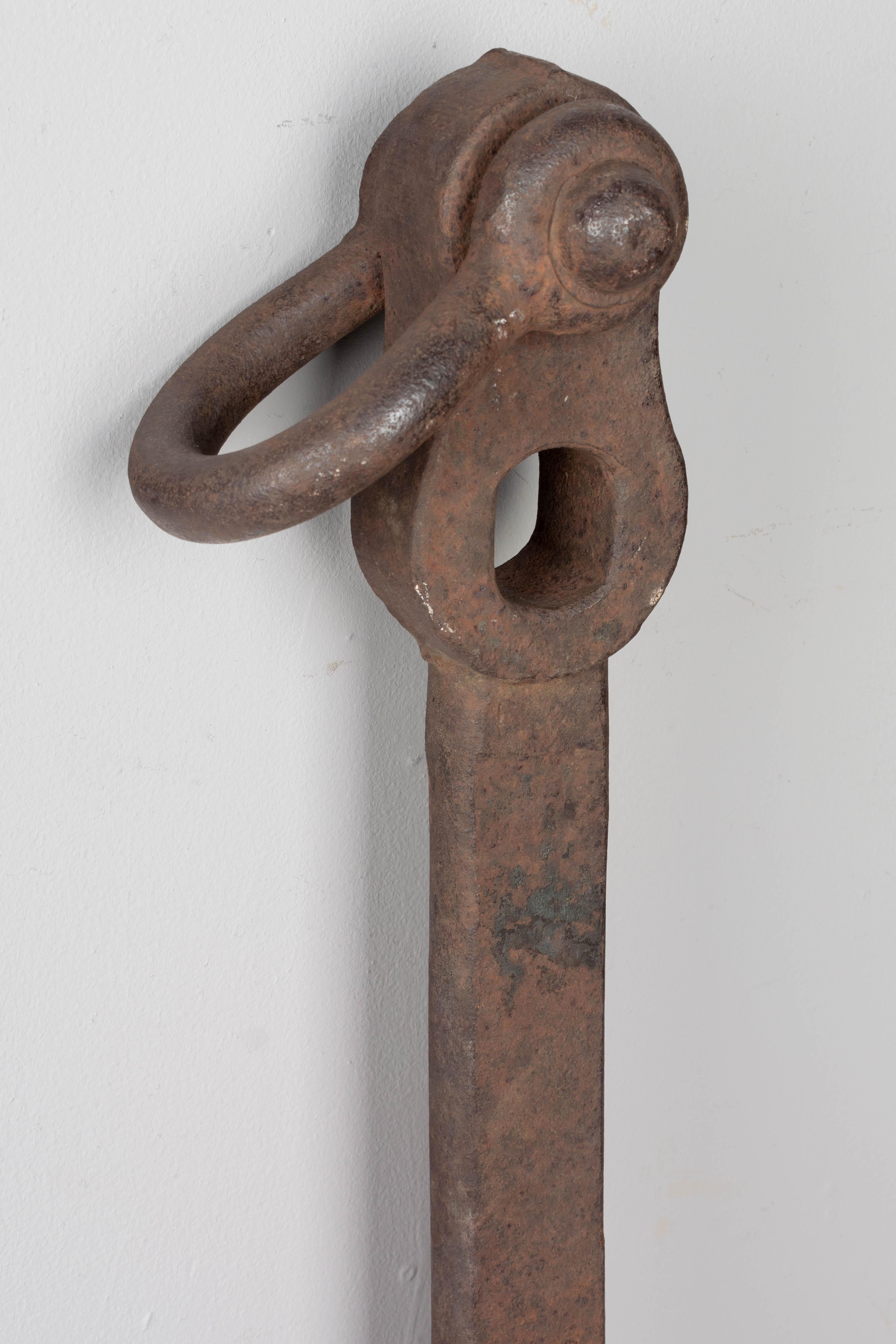 19th Century French Forged Iron Anchor For Sale 3