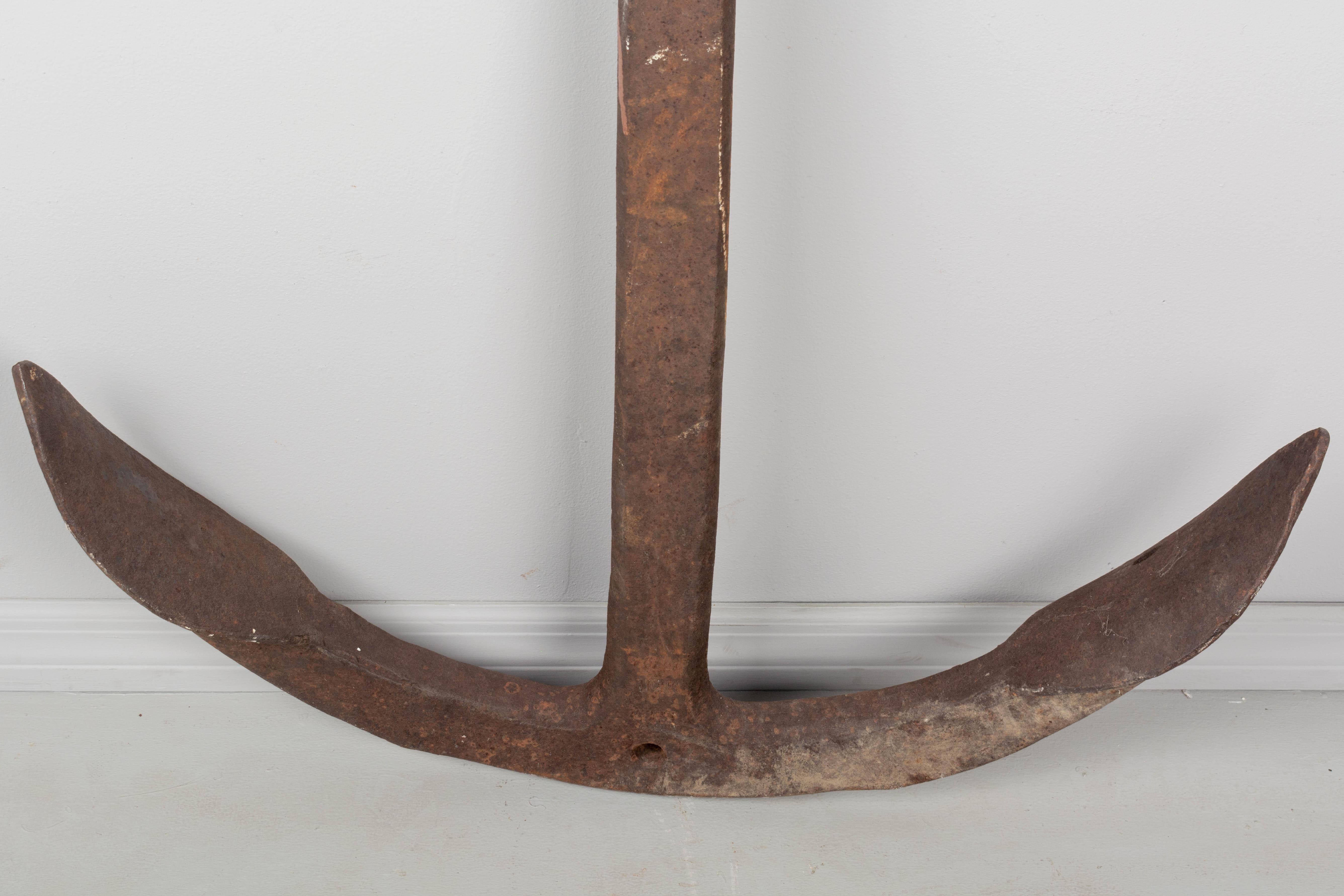 19th Century French Forged Iron Anchor For Sale 4