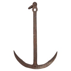 Used 19th Century French Forged Iron Anchor