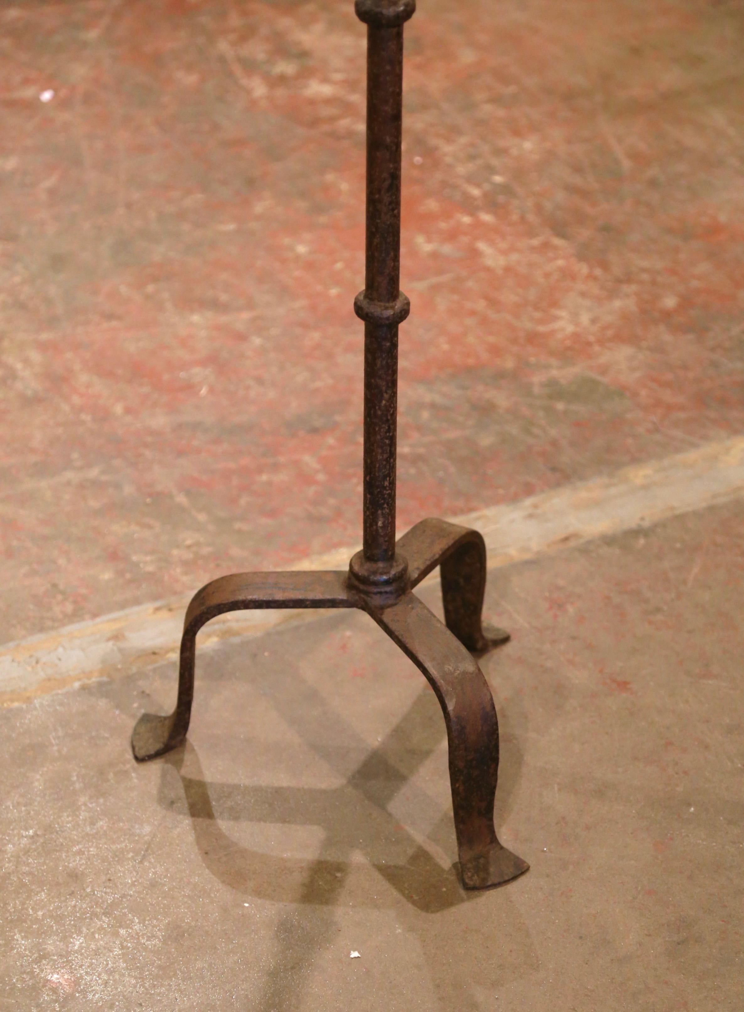 Wrought Iron 19th Century French Forged Iron Music Stand Lectern with Fleur-de-Lys Decor
