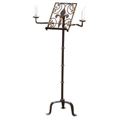 Lutrin en fer forgé du 19ème siècle à décor de fleurs de lys