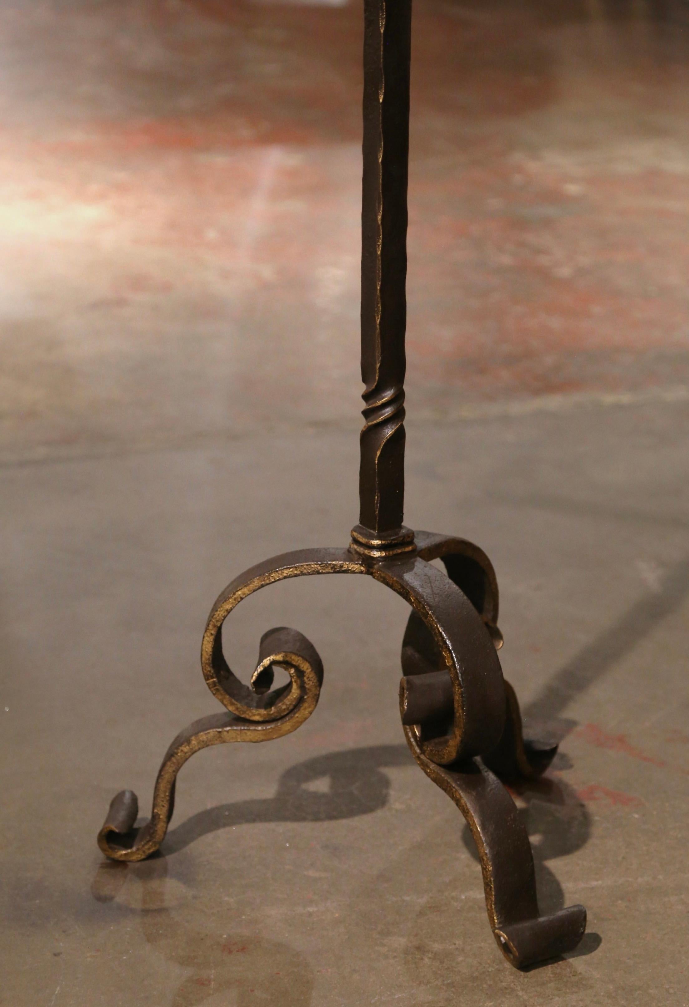 Patinated 19th Century French Forged Wrought Iron Duet Lectern or Music Stand
